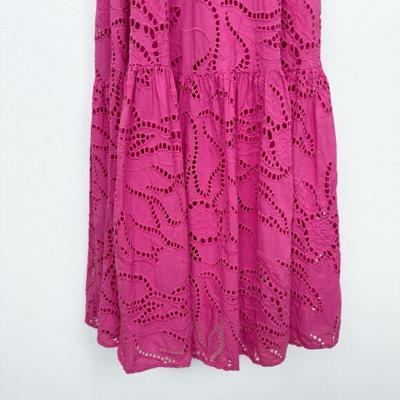 Maeve Anthropologie Dress Womens Small Pink Maxi Tiered Colorful Beachy‎ Resort - Picture 5 of 14